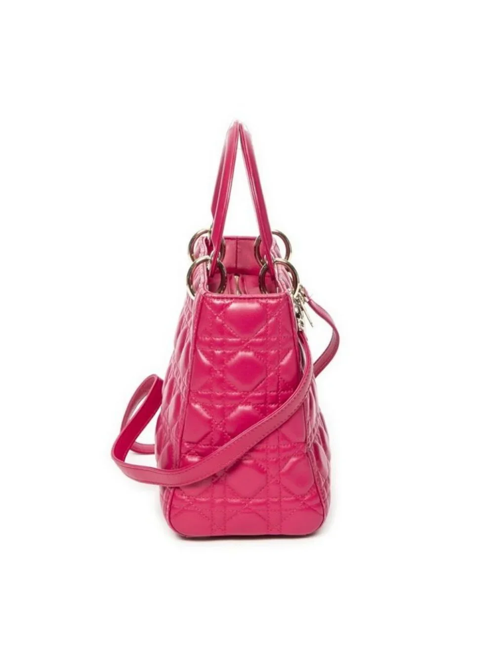 Dior Medium Lady Zip Fuchsia Cannage Lambskin Leather - Picture 4 of 10